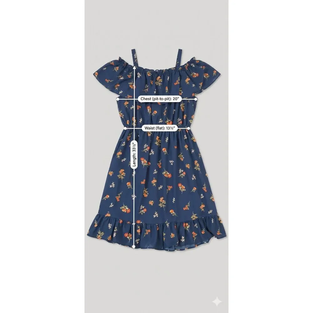 Liberty Love Blue Floral Off-the-Shoulder Dress -‎ 3XL